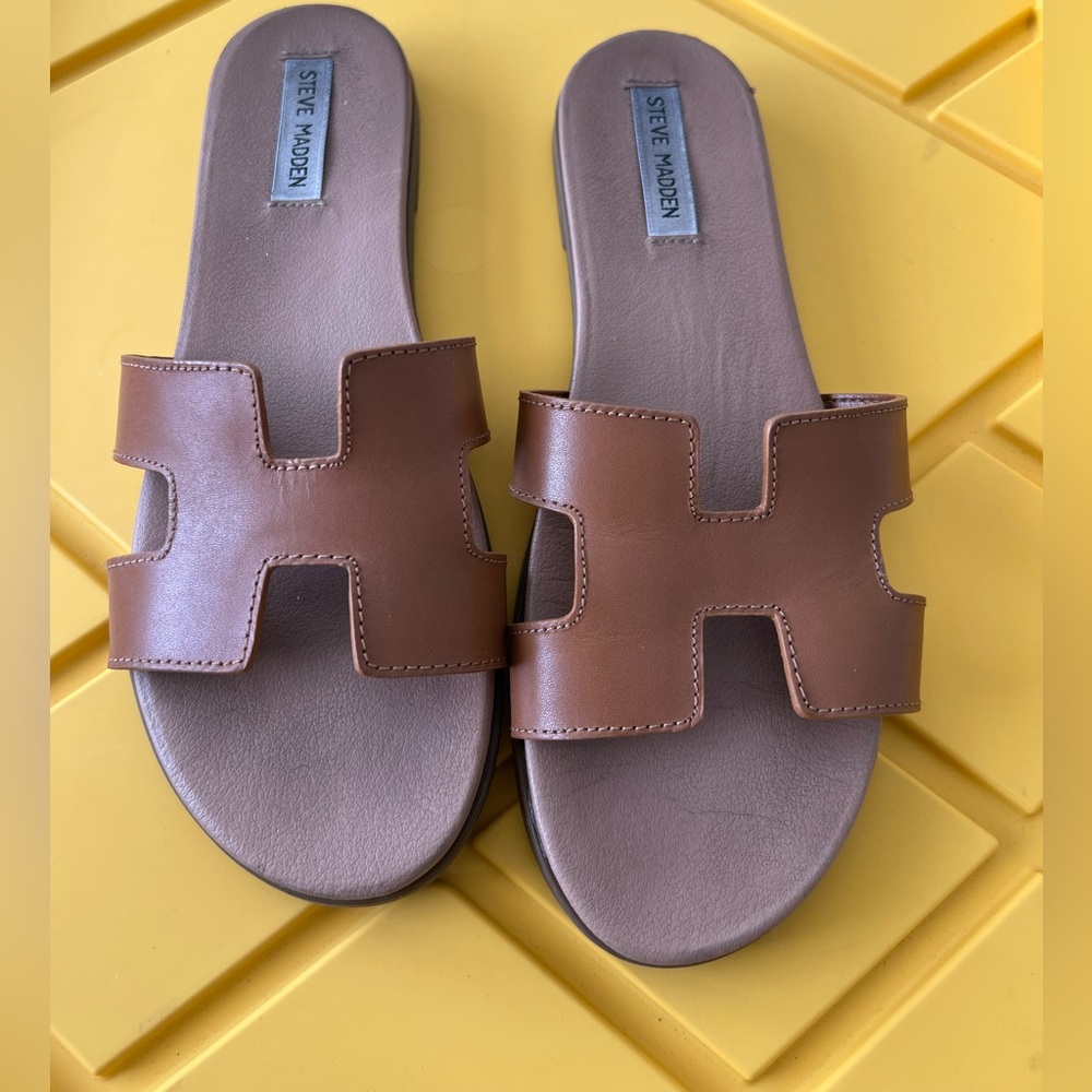 Steve Madden HADYN brown LEATHER sandals
